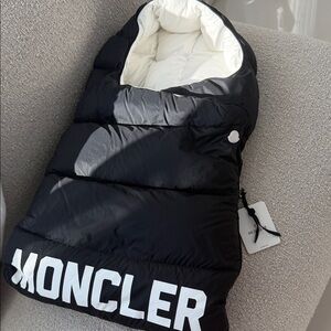 Moncler Black and Cream Infant Sleeping Bag